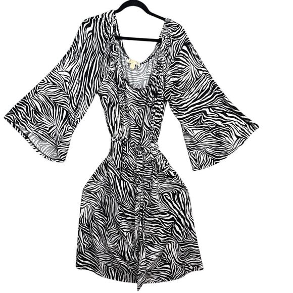 Michael Kors Women's Plus Size Jersey Knit Dress Stretchy Zebra Print Size 3X - Picture 3 of 8